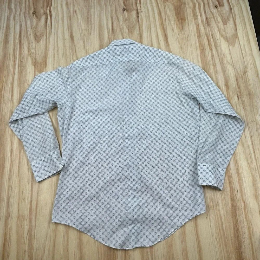 True Vintage Men's Pattern Geo Long Sleeve Button Shirt Size 15.5 Disco Medium